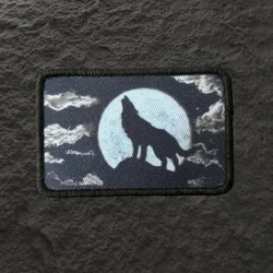 Parche adhesivo lobo solitario para chaleco o mochila táctica