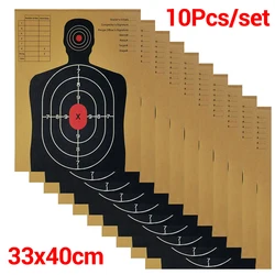 10 unids/set de papel de objetivos de tiro para papel de rango, pegatinas adhesivas de ojo de buey, papel de entrenamiento de tiro de caza
