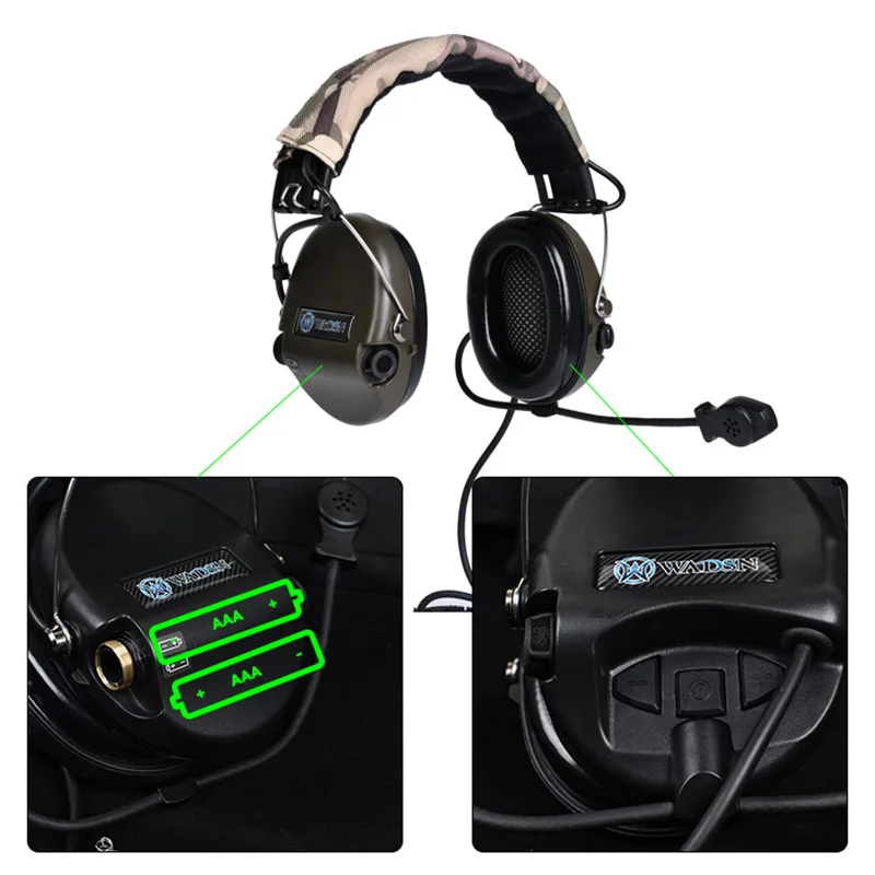 WADSN MSA-auriculares tácticos con reducción de ruido, adaptador PTT Kenwood, auriculares de comunicación, accesorios para pistola de juguete Airsoft - imagen 2