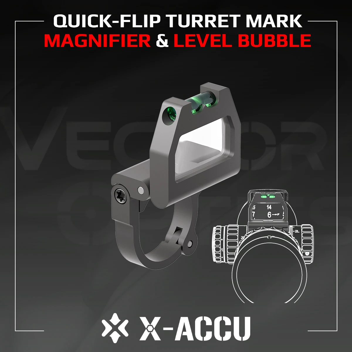 Vector Optics X-ACCU Anillo visor 30mm 34mm giro rápido nivel burbuja