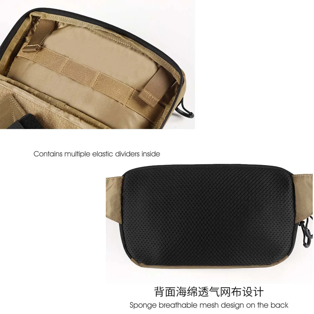 Riñonera táctica para hombres y mujeres, riñonera Airsoft Molle, bolsa para cinturón de cadera, bolso cruzado para ciclismo, senderismo, pesca - imagen 5