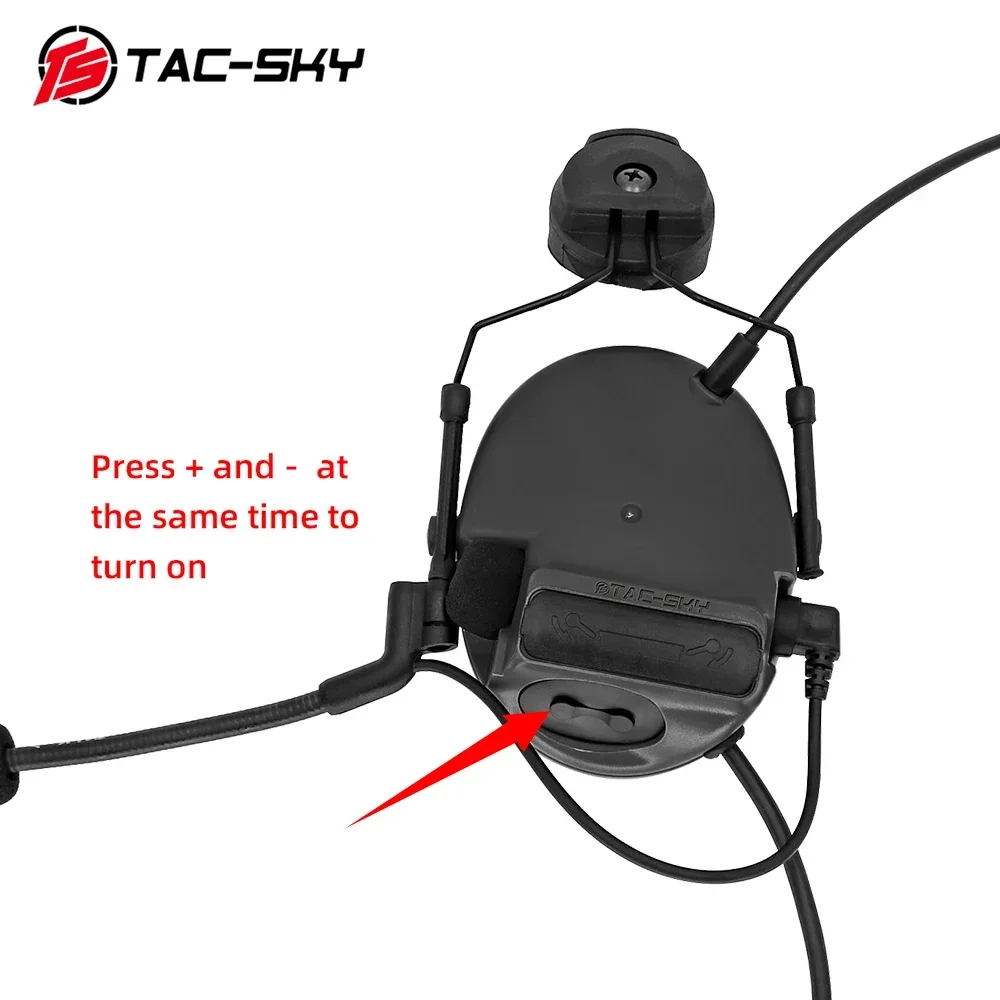 TAC-SKY TSCIII casco táctico soporte de arco auriculares de caza al aire libre cancelación de ruido deportes Walkie Talkie táctico - imagen 5
