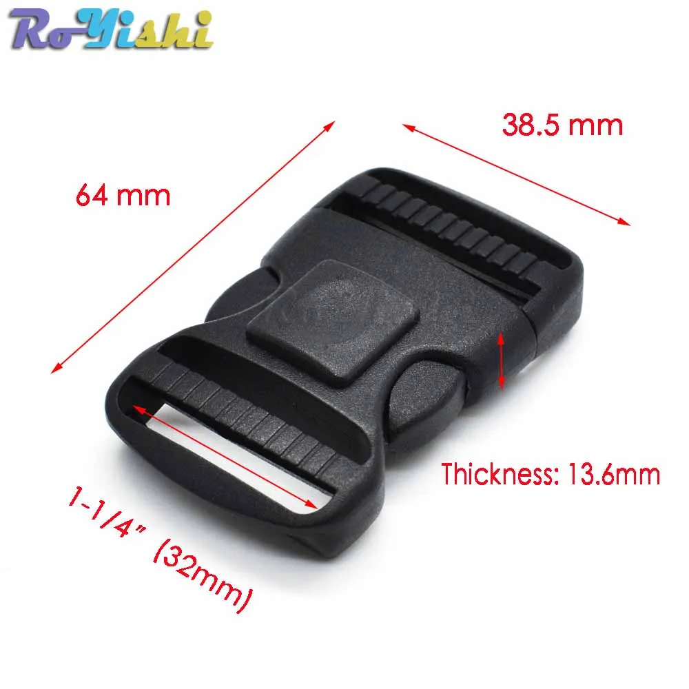 Hebillas de liberación lateral ajustables dobles de plástico Molle Tatical mochila cinturón bolsa piezas correa correas - imagen 4