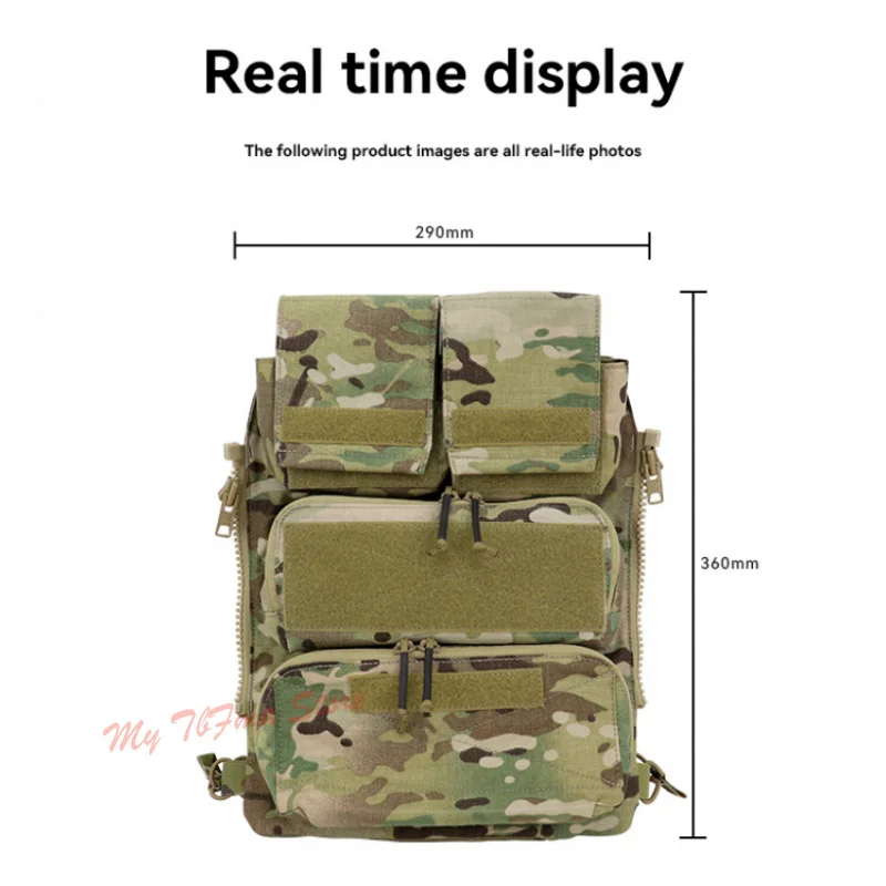 SUNSNOW CP Attack Panel trasero bolsa de fijación Panel táctico con cremallera ZIP-ON Panel trasero bolsa de almacenamiento de bolsillo para chaleco CPC/AVS/JPC2.0 - imagen 5