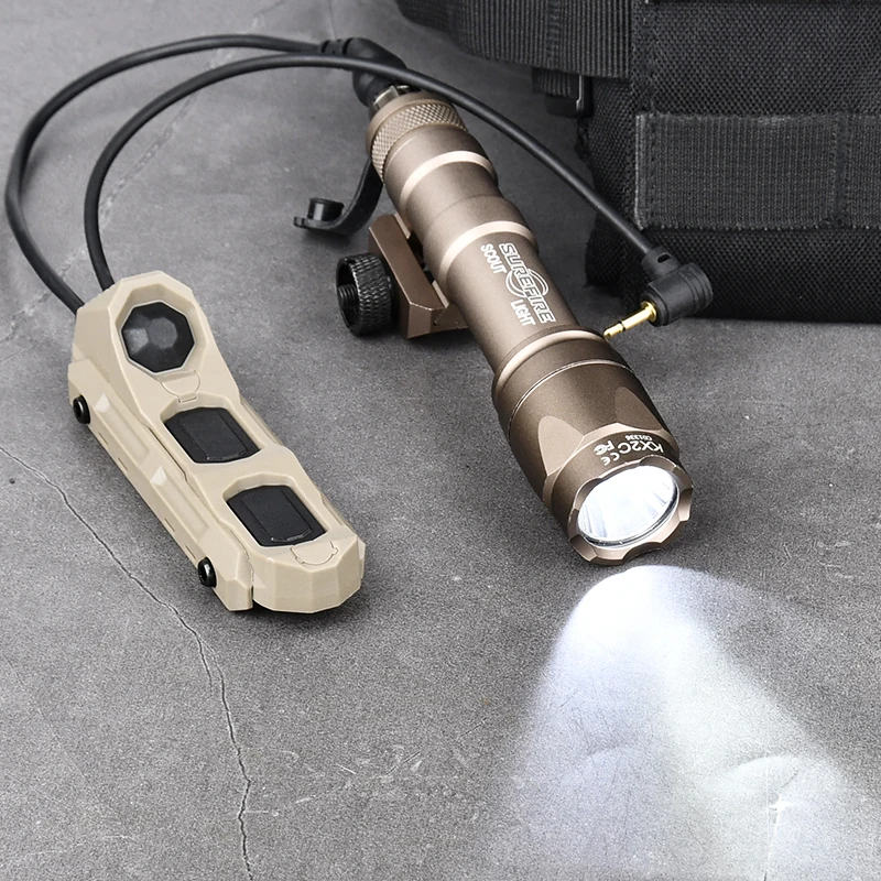WADSN SF M300 M600 linterna táctica Metal Surefir Scout luz caza 400/600 lúmenes antorcha LED con interruptor de presión remoto - imagen 4