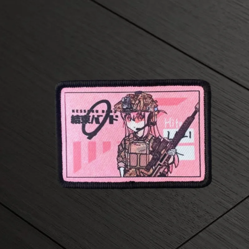 Parche frontal para niña, insignia de moral táctica de Chica de Anime, gancho y bucle estampado, mochila militar, ropa, pegatina decorativa, brazalete - imagen 5