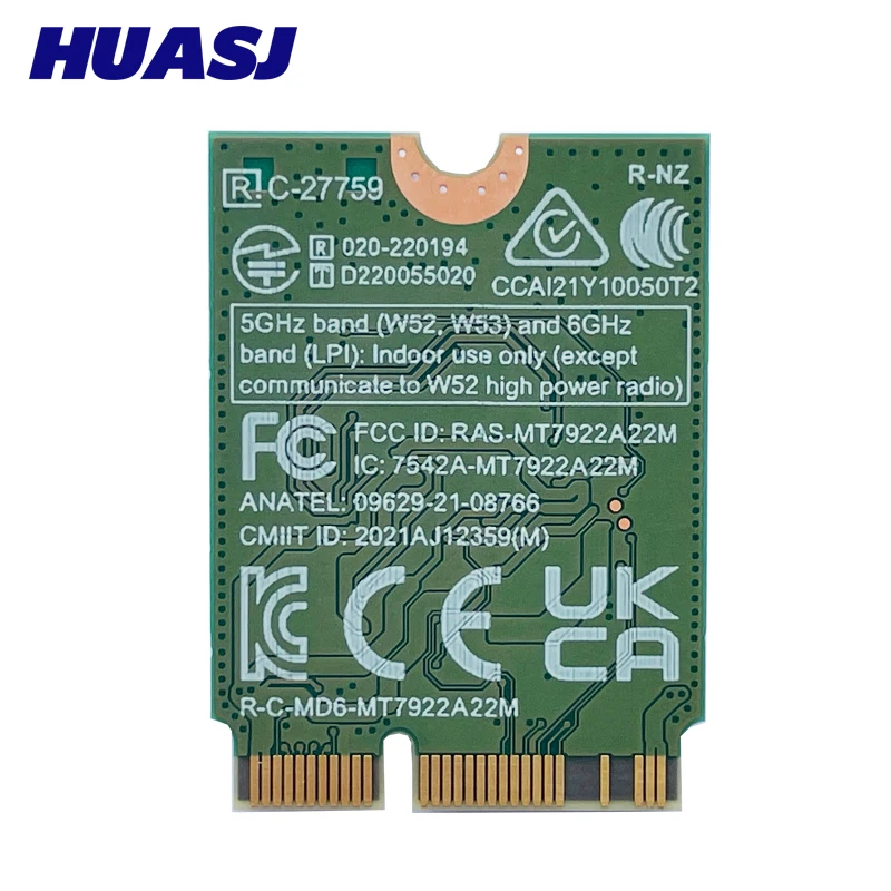 WiFi 6E MT7922 M.2 tarjeta inalámbrica 5374Mbps Bluetooth 5,2 adaptador de red 802.11ax 2,4G/5G/6GHz MediaTek MT7922 MU-MIMO Win 10 11 - imagen 4