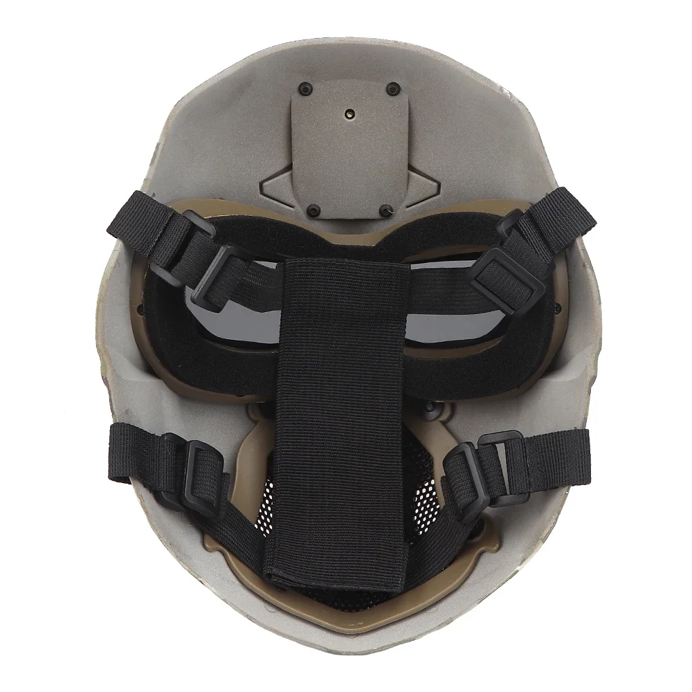 Máscara táctica de cara completa, casco combinado, casco protector transpirable para Airsoft, Paintball, accesorios de película de Halloween - imagen 3