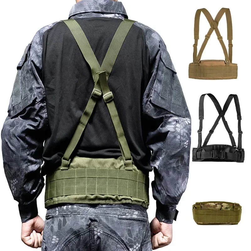 FG atacs-Chaleco táctico Molle con cinturón, faja militar en forma de H con correa para el hombro, chaleco con cinturón ajustable de caza acolchado suave - imagen 5