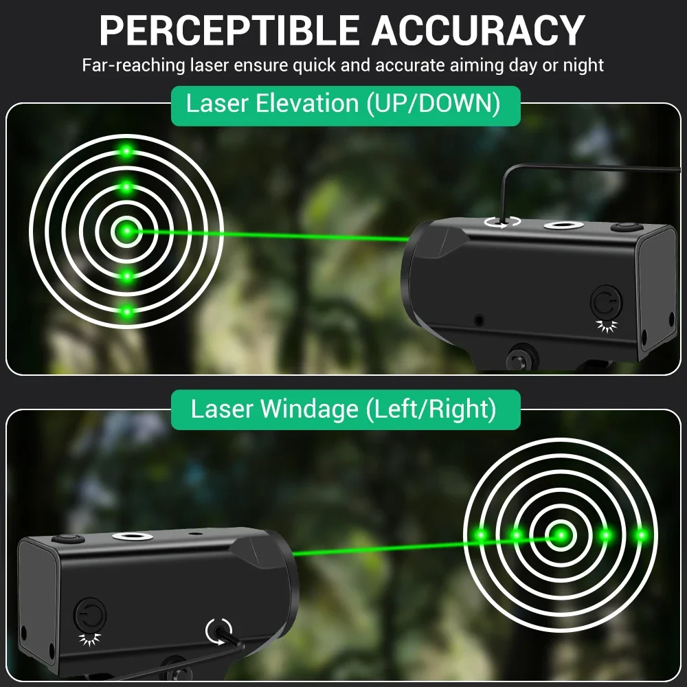 Luz de pistola de 800 lúmenes, linterna láser táctica, mira láser roja y verde, Combo de luz de pistola, linterna para Rifle de pistola Airsoft - imagen 4