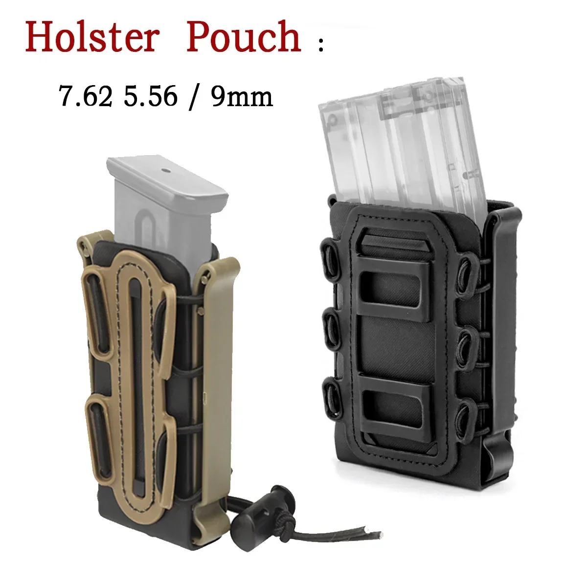 Bolsa táctica Molle para cargador de Rifle, accesorio para arma de caza, AR 15, M4, AK 47, 7,62, 5,56, 9mm - imagen 4