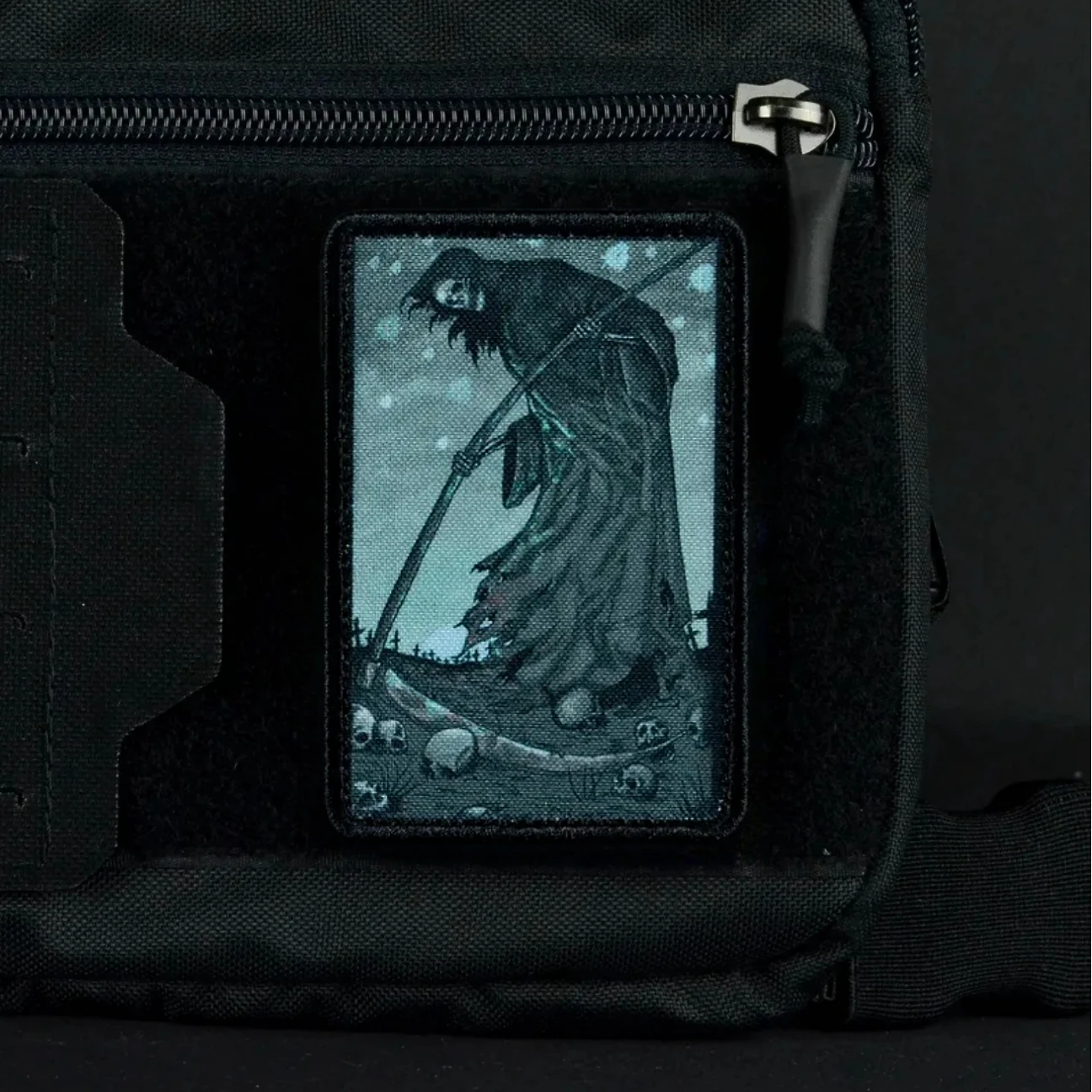 Parche táctico "Harvest", insignia de moral de Calavera, brazalete Crazy Reaper, parches militares HookLoop para ropa, pegatina impresa para mochila - imagen 5