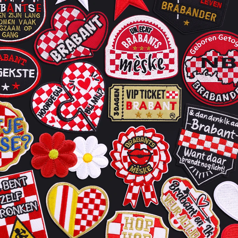 Parche bordado con emblema de Brabant de Países Bajos, parches de carnaval de Países Bajos para ropa, parches para planchar, parche decorativo para ropa