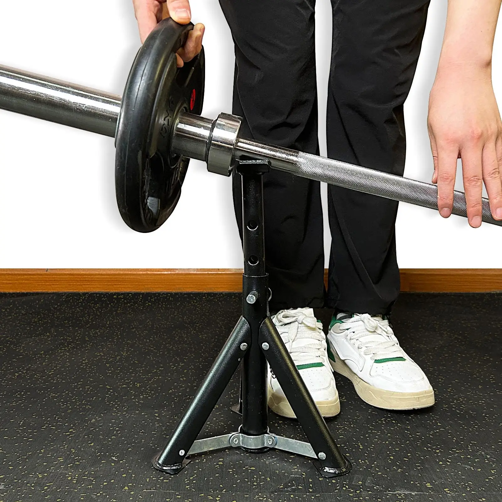 Soporte plegable de barras y mancuernas ajustable portátil - imagen 2