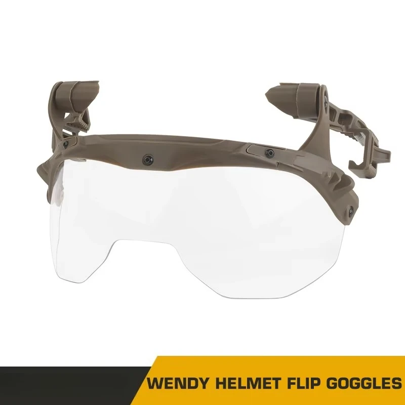 Casco táctico Wendy 3,0, gafas abatibles con lente antiniebla, función protectora, casco, equipo de entrenamiento de Paintball Airsoft