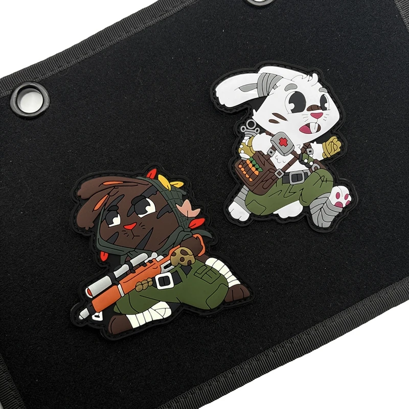 Parche de gancho y bucle luminoso de PVC de conejo táctico, insignia moral al aire libre, insignias tácticas, parches de accesorios de ropa - imagen 5