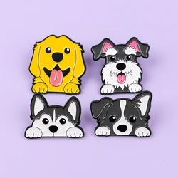 Pin esmaltado gato y perro salchicha - Insignia metálica para mochila