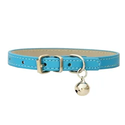 Collar para gatos de piel sintética suave con campana