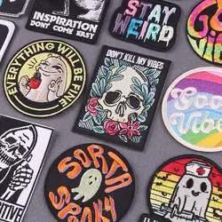 Parches bordados humor negro - Eslogan divertido para ropa y mochilas