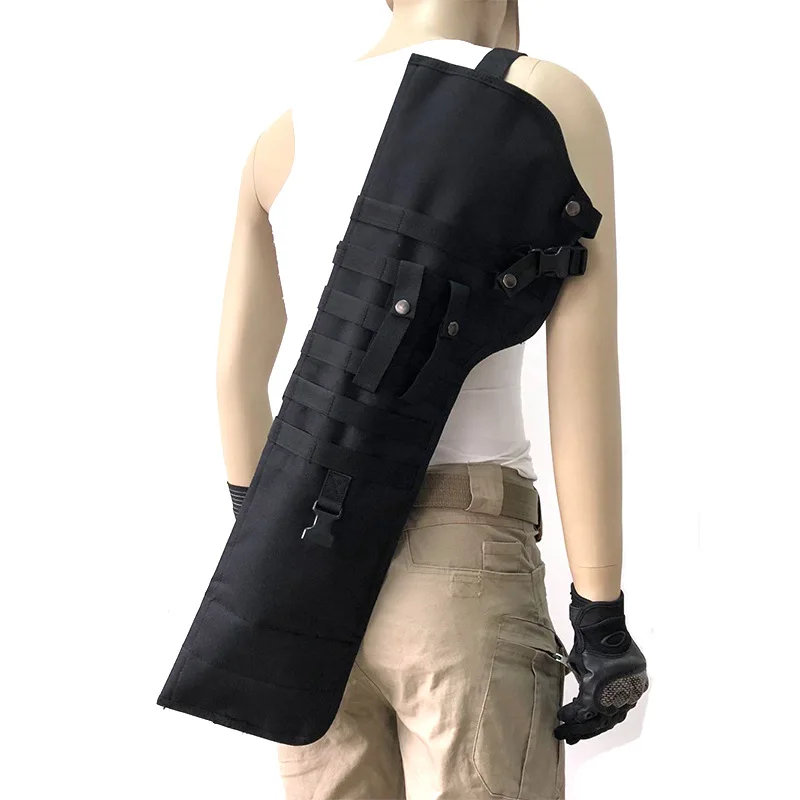 Funda táctica MOLLE de un solo hombro para deportes al aire libre, bolsa de pistola de material de nailon, 72x25x3cm