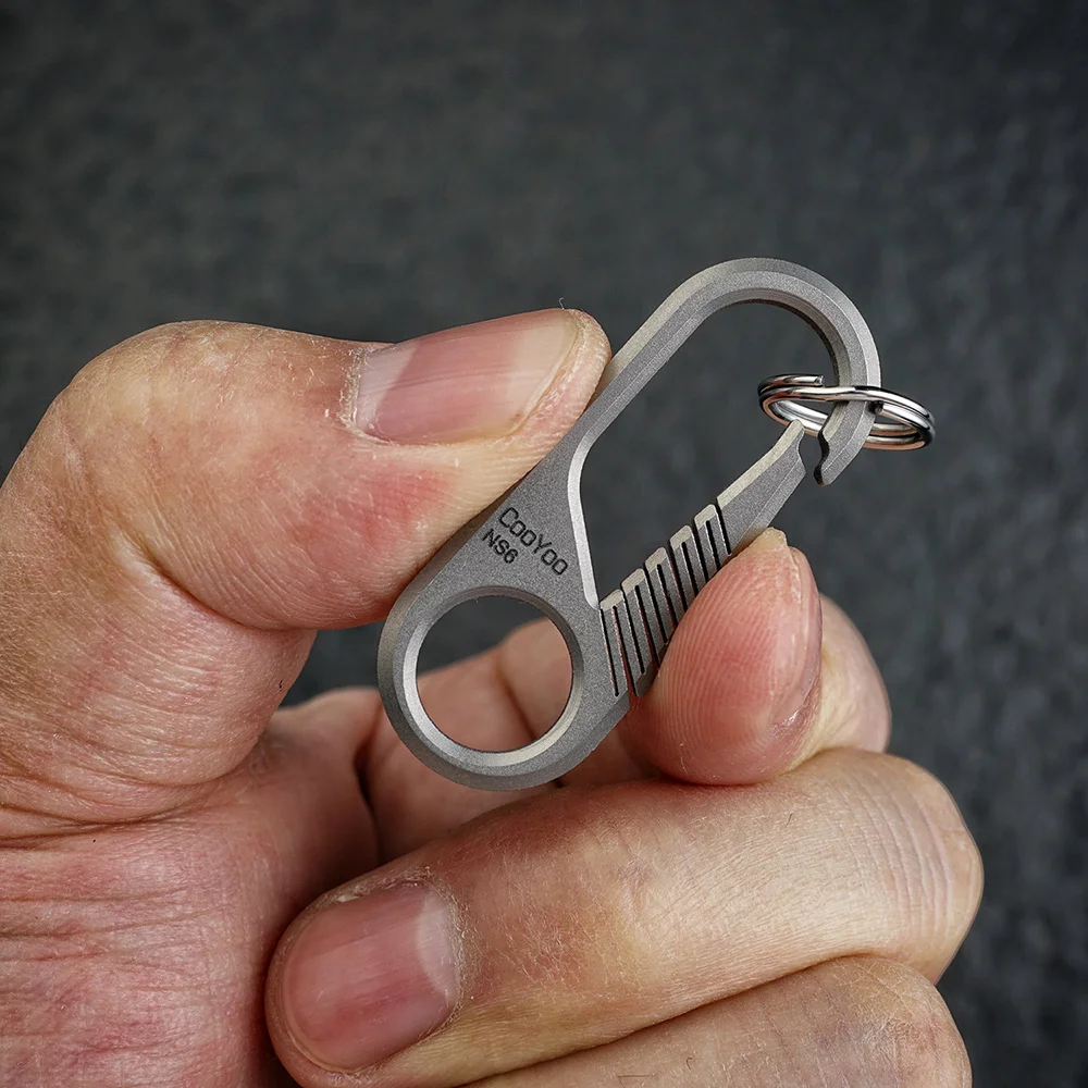 Cooyoo-llavero de aleación de titanio NS6K, juego de combinación de gancho de Metal multiusos con 6 caracteres - imagen 4