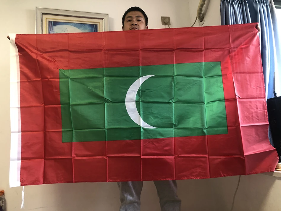 BANDERA DE CIELO 90*150 cm Maldivas Bandera Nacional de Maldiviana poliéster Banner colgante para decoración - imagen 2