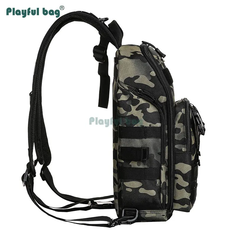 Mochila de pesca con tres cinturones para los hombros, bandolera multifuncional, equipo de pesca impermeable, mochila de montañismo AVA128 - imagen 5