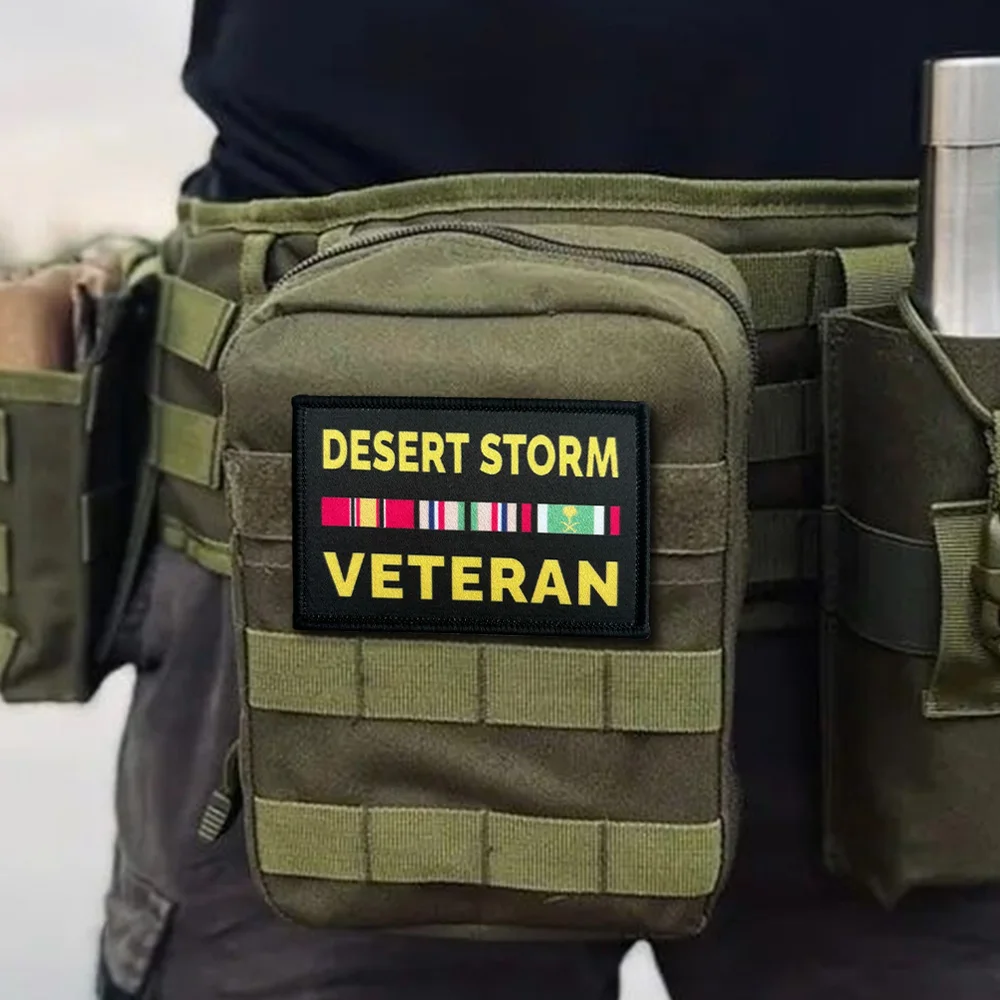 Parche táctico de tormenta del desierto, parches divertidos de gancho y bucle, insignia de moral militar, brazalete del ejército, pegatinas para mochila - imagen 5