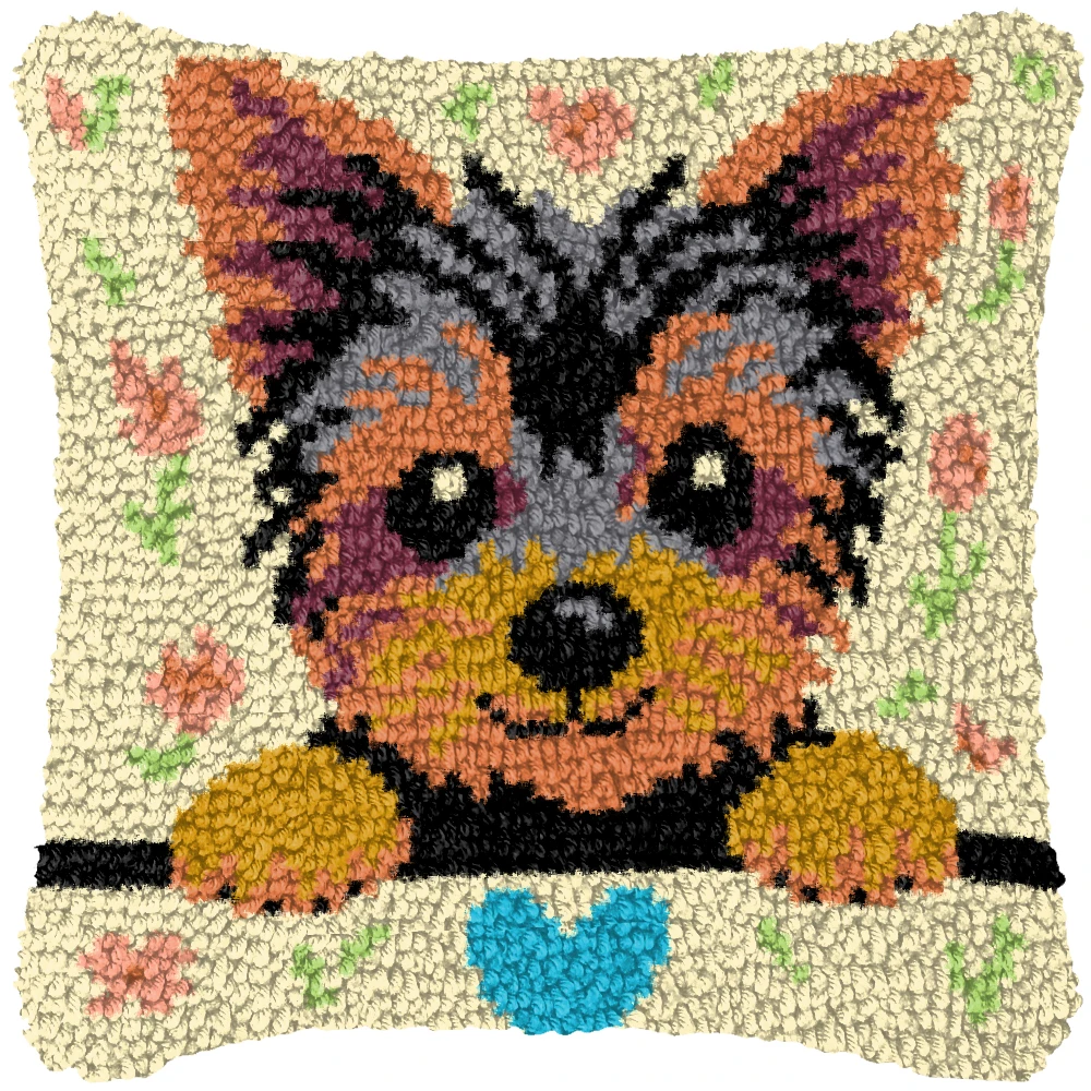 Kit gancho pestillo bordado animales – Cojín vintage decorativo - imagen 4