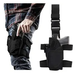 Funda pierna caída izquierda para pistola con bolsillo Airsoft