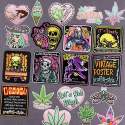 Parche bordado calavera Hippie para coser o planchar