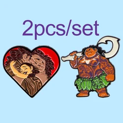 2 unids/set de alfileres esmaltados de película de fantasía, broche de corazón de dibujos animados, Pin de solapa de Metal, insignia, accesorios para mochila, joyería, regalos para amigos
