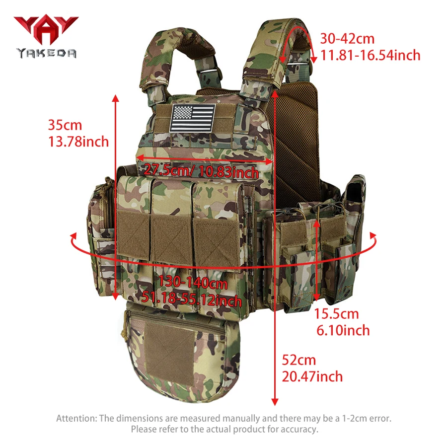 Chaleco modular de múltiples monturas YAKEDA con tirantes ajustables, múltiples bolsillos, zonificación y posiciones Magic Sticky de múltiples áreas - imagen 5