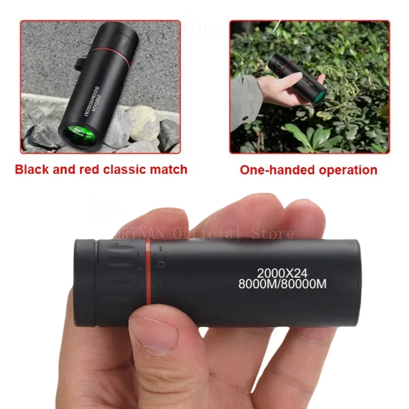 Mini telescopio Monocular portátil HD de 2000x24, Binocular de baja luz, resistente al agua, para acampar al aire libre, escalada, avistamiento de aves - imagen 5