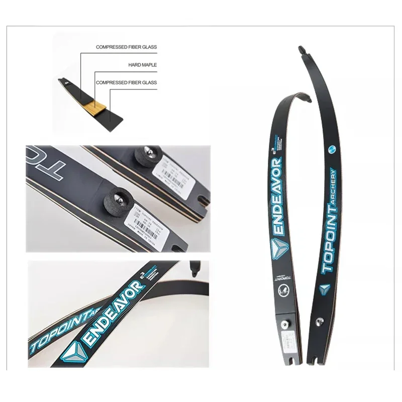 TOPOINT Endeavor 18-44lbs ILF arco extremidades 66 "/68"/70 "para 25" arco elevador mango arco recurvo tiro con arco caza - imagen 2