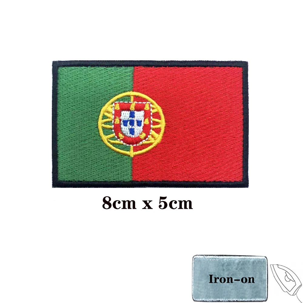 Parches de Portugal con bandera portuguesa, brazalete, parche bordado, gancho y bucle, insignia bordada con hierro, raya militar - imagen 2