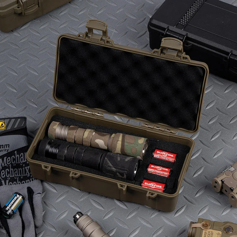 Estuche de equipo táctico para exteriores, herramientas de caza y tiro a prueba de golpes, almacenamiento de linterna, caja de herramientas de supervivencia para acampar