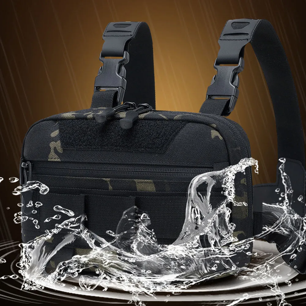 Bolsa de pecho deportiva táctica, chalecos transpirables ajustables para correr, bolsa de chaleco multifuncional para senderismo, pesca, caza y viajes - imagen 3