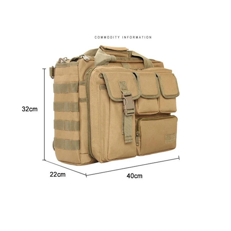 Bolso cruzado táctico al aire libre, bolso para ordenador portátil de gran capacidad, bolso de hombro portátil, bolso para caza, camping y senderismo - imagen 4