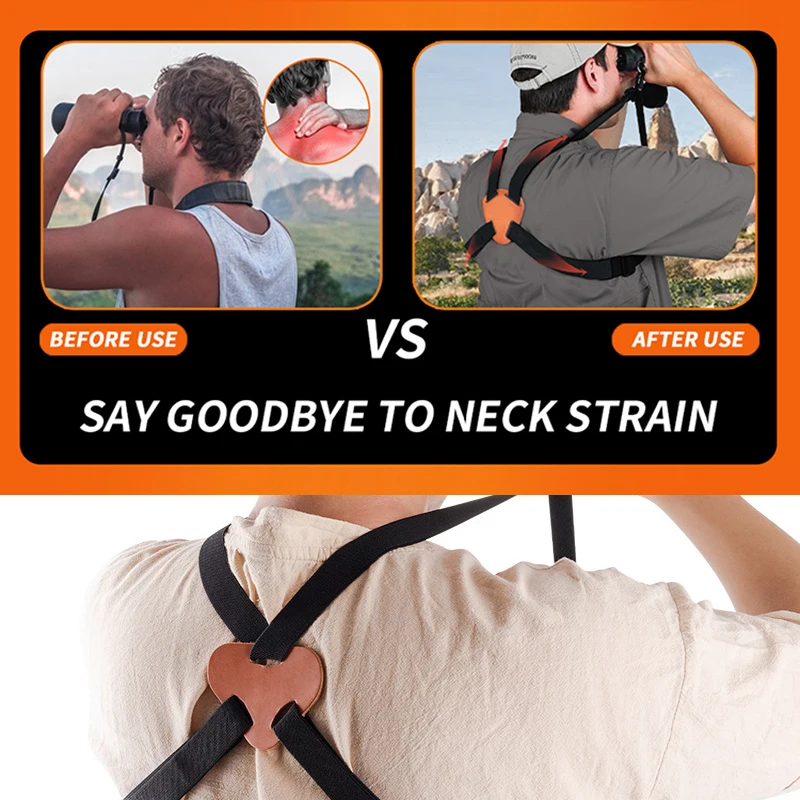 Arnés Binocular de descompresión en forma de X, correa para cámaras binoculares, correas cruzadas, arnés para llevar binoculares - imagen 2