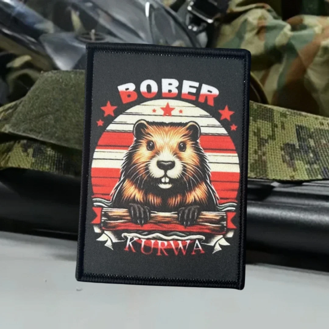 Parche militar táctico Bobrkurva Morale "BOBR KURWA", parches de gancho y bucle impresos para ropa, pegatina para mochila con emblema del ejército - imagen 5