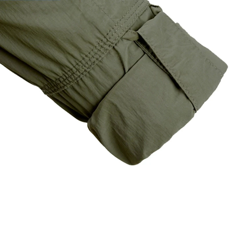 Camisa de manga larga táctica militar para hombre, Camisa de carga de secado rápido transpirable para ciclismo, camisas de Color liso de verano - imagen 5