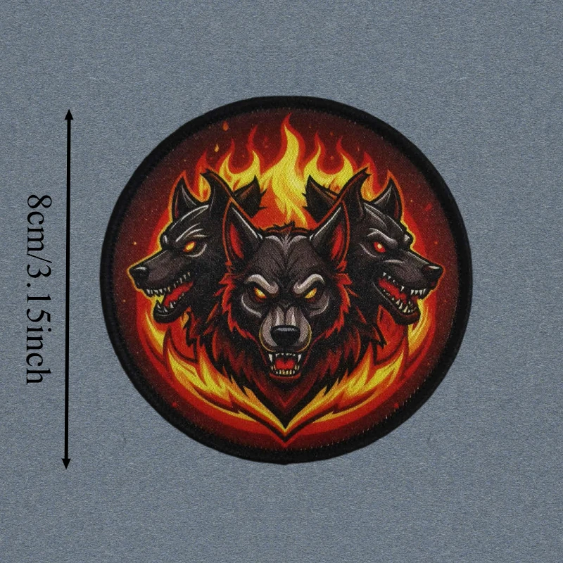 Parche táctico Flame Hell Dog – Insignia moral con velcro - imagen 3