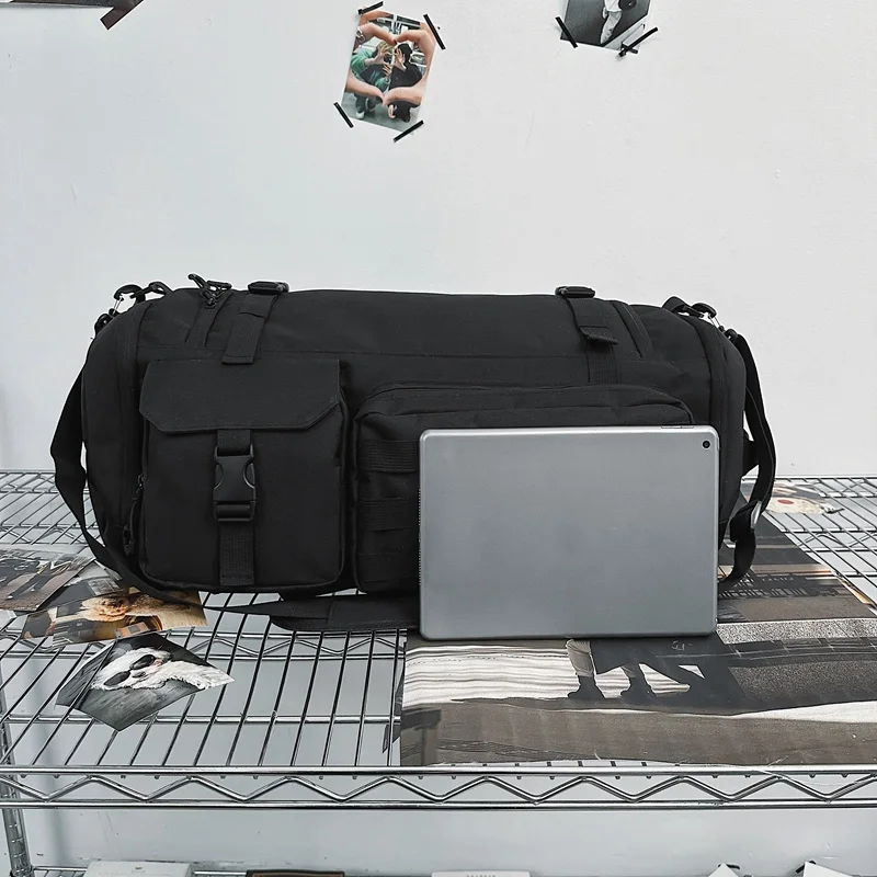 Bolso de gimnasio para Fitness, senderismo al aire libre, Camping, correr, zapatos grandes, bolsillo, viaje, lona, deportes, entrenamiento de Yoga, bolsos cruzados para hombres - imagen 5