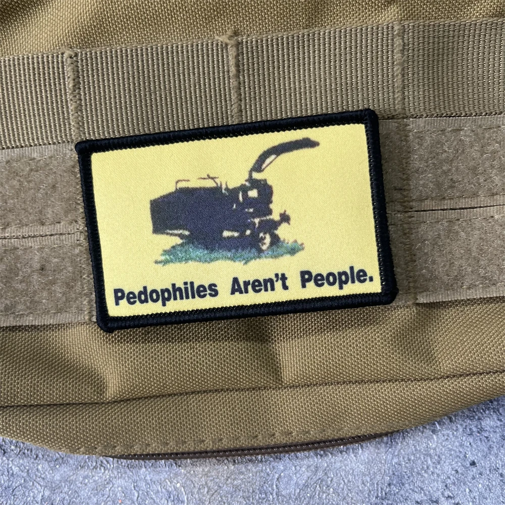 Parche de insignia moral de Chipper de madera, pedófilos, no son personas, parches tácticos, bandera de Chipper de madera Gadsden, pegatina de bucle de gancho impresa - imagen 5