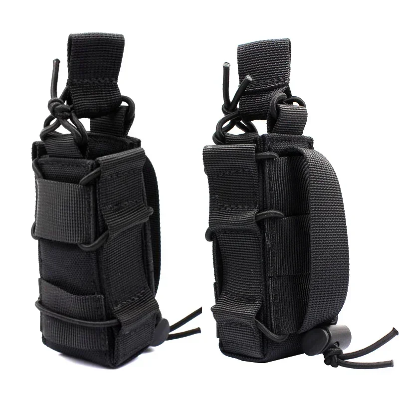 Bolsa para revistas MOLLE para 5,56 9 mm - Soporte para municiones para rifle de nailon con tapa abierta, equipo de alcance ajustable para exteriores con pasante para cinturón de liberación rápida - imagen 4
