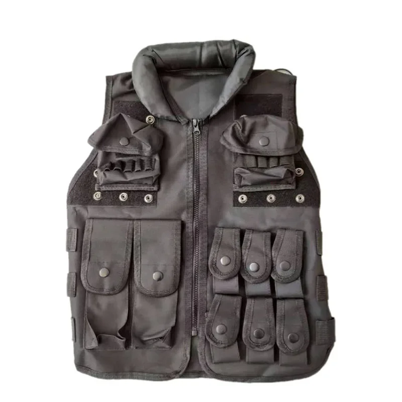 Chaleco táctico de policía para niños, ropa de combate SWAT, equipo de protección CS, uniforme negro - imagen 4