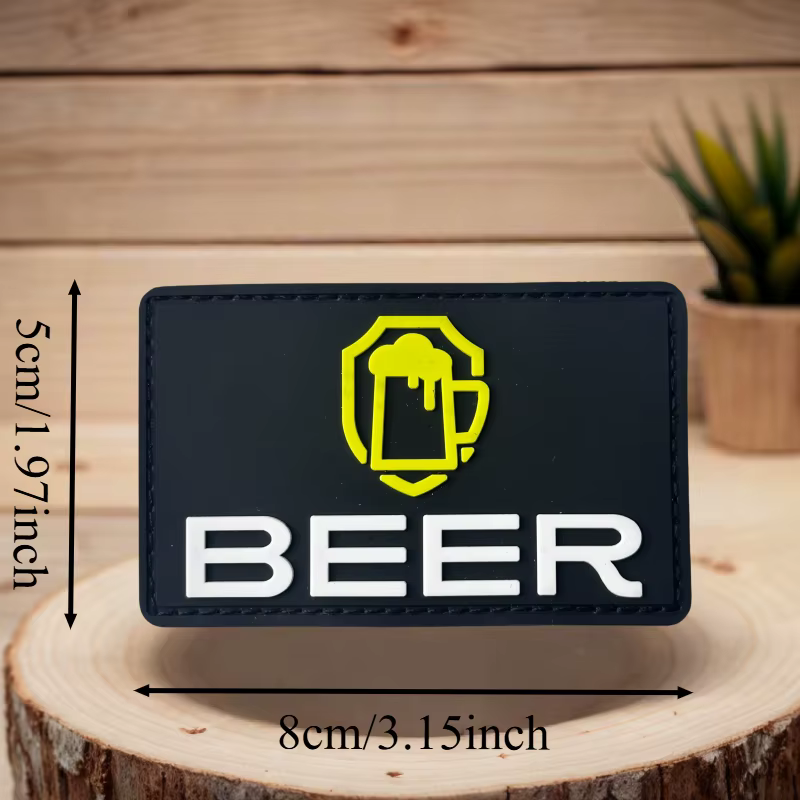 Parche táctico PVC Beer con velcro para brazalete y chaleco - imagen 3