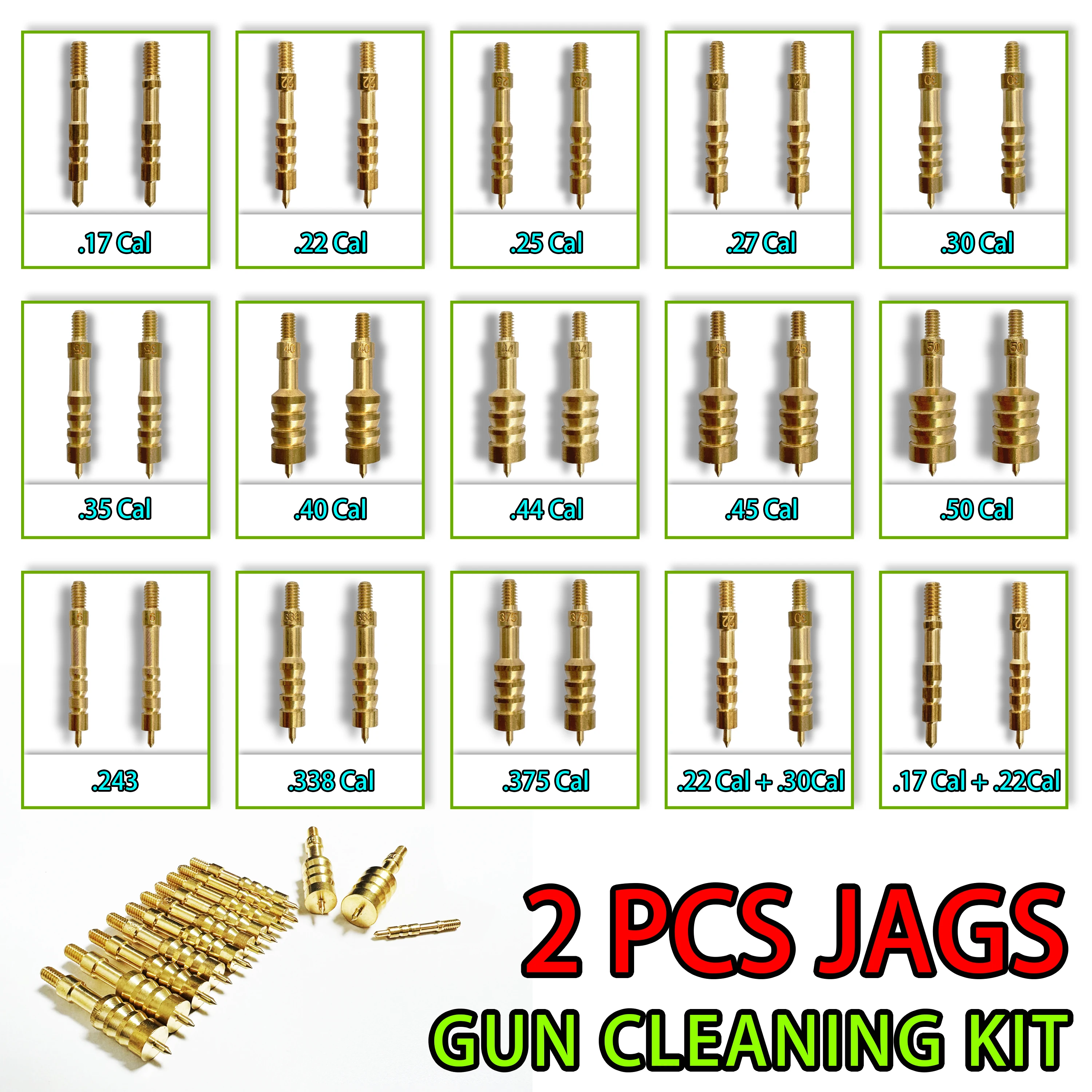 Jag latón limpieza rifle pistola con soporte parche - imagen 5