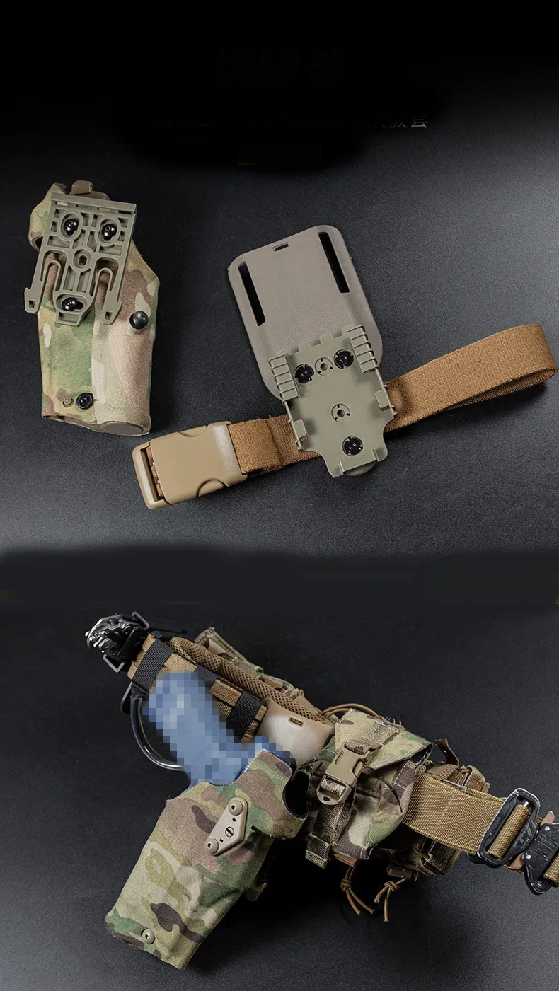 Vista de la funda táctica con liberación rápida